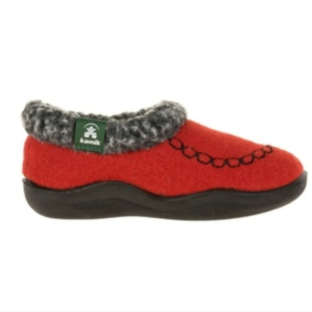 Kamik COZY CABIN 2 Red Felted Warm Up Slippers Cozycore Cabincore Christmas NEW